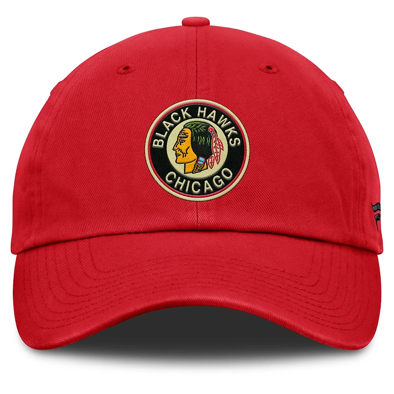 Casquette ajustable pour hommes Fanatics Red Chicago Blackhawks Decades Collection