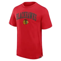 T-shirt Pima surélevé pour hommes Fanatics Red Chicago Blackhawks