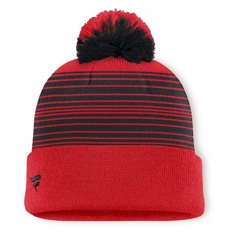 Men's Fanatics  Red Chicago Blackhawks Fundamental Spirit Cuffed Pom Knit Hat