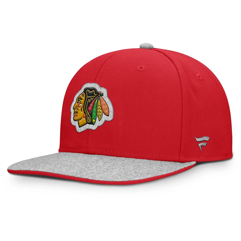 Casquette snapback Loden Fundamentals des Blackhawks de Chicago pour hommes Fanatics Red
