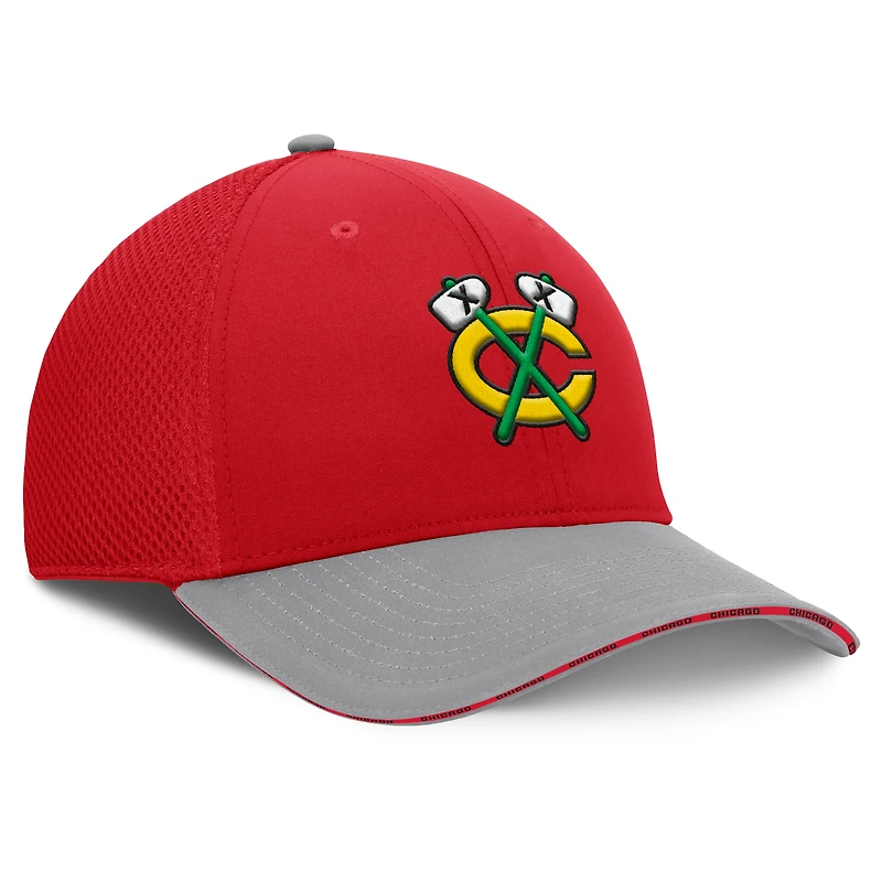 Men's Fanatics Red Chicago Blackhawks Fundamentals Span Flex Hat