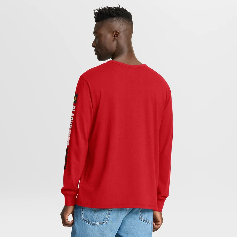 Men's Fanatics Red Chicago Blackhawks Goal Crease Legacy Long Sleeve T-Shirt