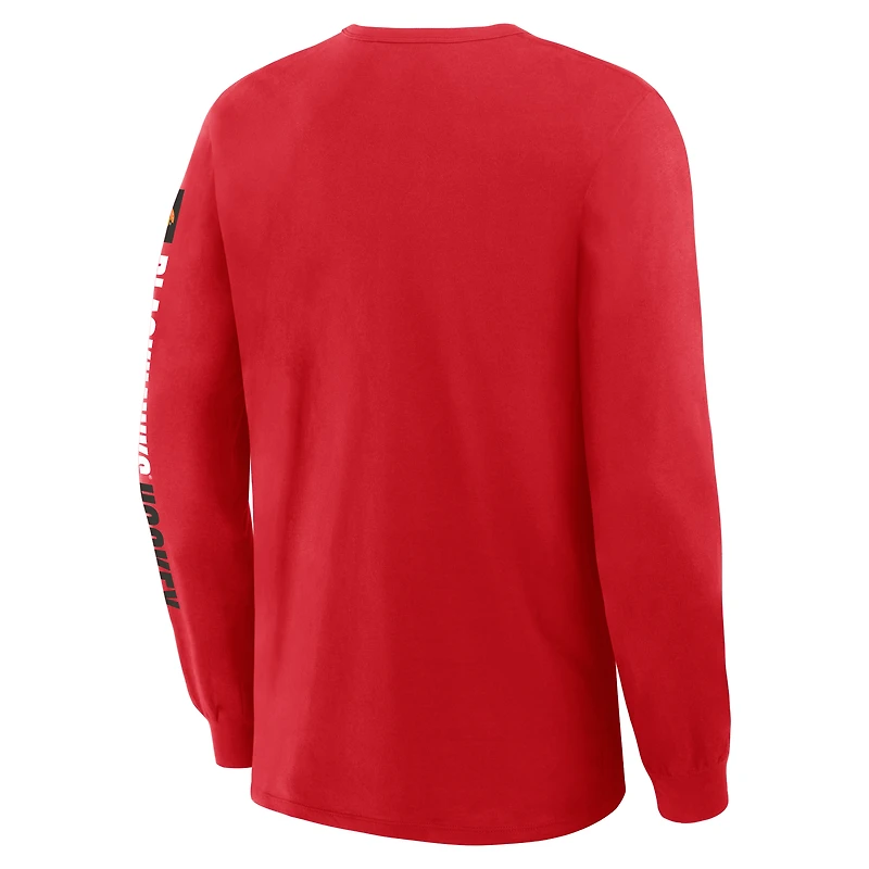 T-shirt à manches longues Fanatics rouge Chicago Blackhawks Goal Crease Legacy pour homme