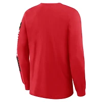 T-shirt à manches longues Fanatics rouge Chicago Blackhawks Goal Crease Legacy pour homme