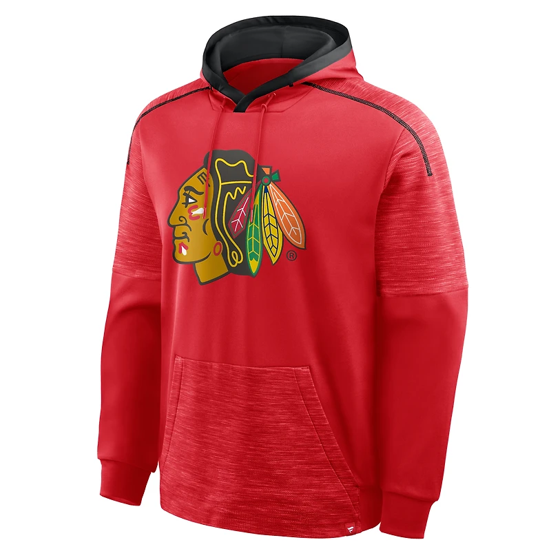 Sweat à capuche Fanatics rouge Chicago Blackhawks pour homme, modèle gardien de but/défenseur