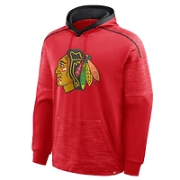 Men's Fanatics Red Chicago Blackhawks Goaltender Defender Raglan Pullover Hoodie