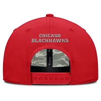Casquette ajustable Fanatics rouge pour homme, hommage aux Blackhawks de Chicago