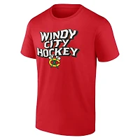 T-shirt local rouge des Blackhawks de Chicago Fanatics pour hommes