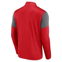 Haut zippé quart de tour avec logo des Blackhawks Chicago pour hommes Fanatics Red