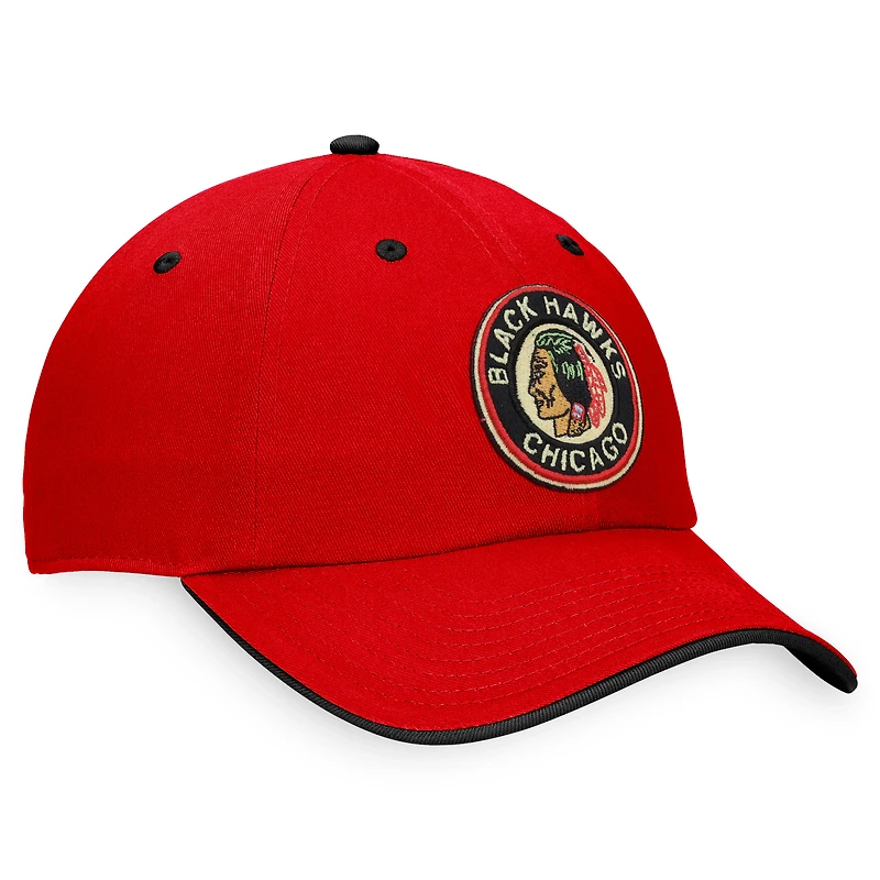 Men's Fanatics Red Chicago Blackhawks Original Six Adjustable Hat