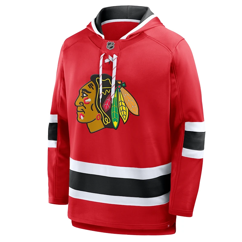 Sweat à capuche polaire Prime Time rouge Chicago Blackhawks Fanatics pour homme