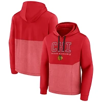 Sweat à capuche rouge trois mélanges réussi des Blackhawks de Chicago marque Fanatics pour hommes