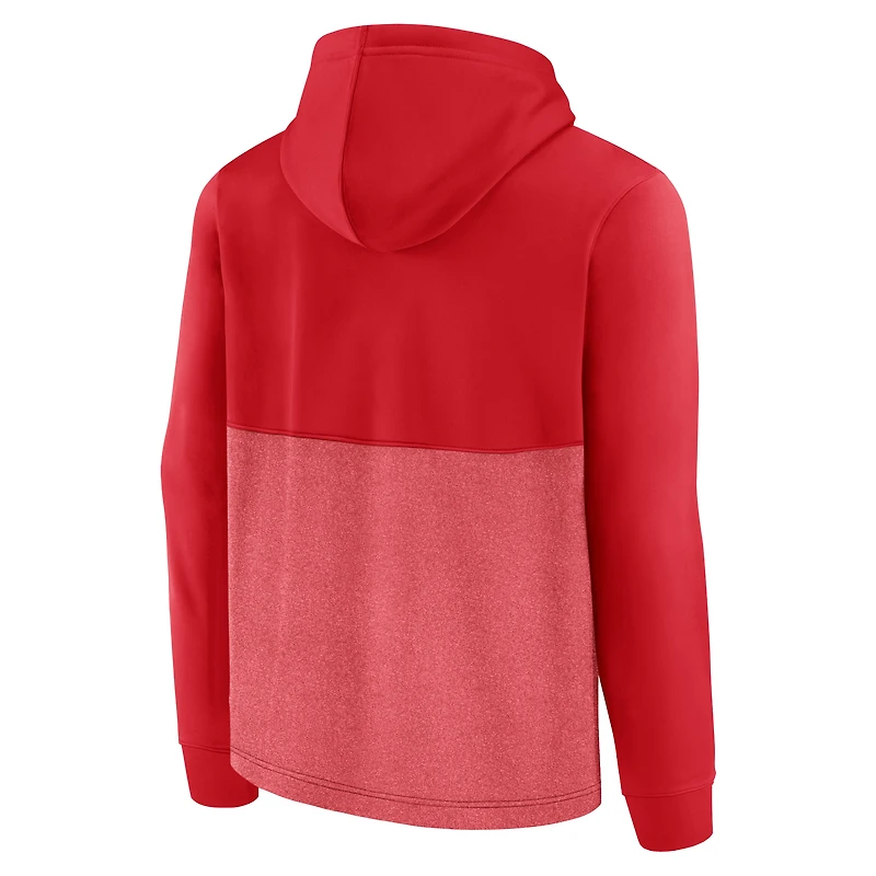 Sweat à capuche rouge trois mélanges réussi des Blackhawks de Chicago marque Fanatics pour hommes