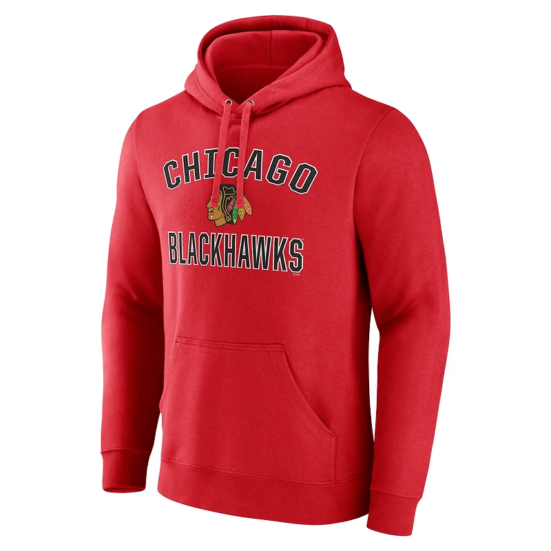 Sweat à capuche rouge Fanatics pour hommes Chicago Blackhawks Victory Arch