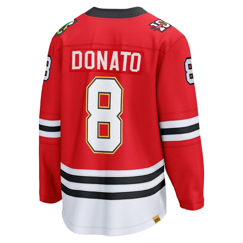 Men's Fanatics Ryan Donato Red Chicago Blackhawks Centennial Breakaway Player Jersey