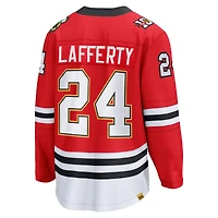 Men's Fanatics Sam Lafferty Red Chicago Blackhawks Centennial Breakaway Player Jersey