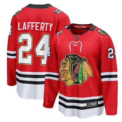 Men's Fanatics Sam Lafferty Red Chicago Blackhawks Centennial Breakaway Player Jersey