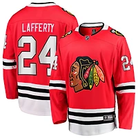 Maillot Fanatics Sam Lafferty rouge pour homme des Chicago Blackhawks à domicile Breakaway