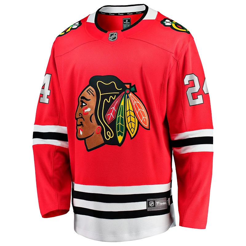 Maillot Fanatics Sam Lafferty rouge pour homme des Chicago Blackhawks à domicile Breakaway