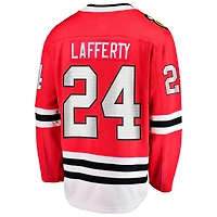 Maillot Fanatics Sam Lafferty rouge pour homme des Chicago Blackhawks à domicile Breakaway