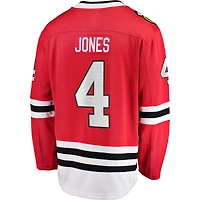 Maillot de joueur échappé à domicile Fanatics Seth Jones des Blackhawks Chicago rouge pour hommes