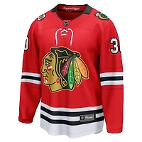 Maillot de joueur échappé du centenaire des Blackhawks Chicago Spencer Knight, rouge, pour homme