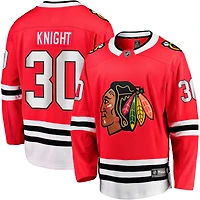 Maillot Fanatics Spencer Knight rouge pour homme des Chicago Blackhawks Home Breakaway