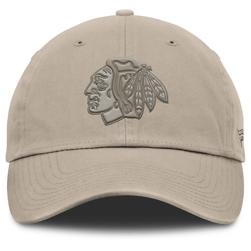 Men's Fanatics Tan Chicago Blackhawks Authentic Pro Road Adjustable Hat