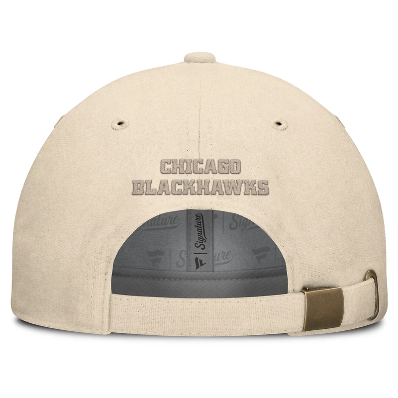 Casquette ajustable en toile pour homme Fanatics Tan Chicago Blackhawks Front Office