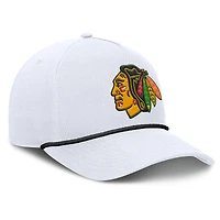Casquette ajustable en forme de A Fanatics pour homme, blanche, des Blackhawks de Chicago