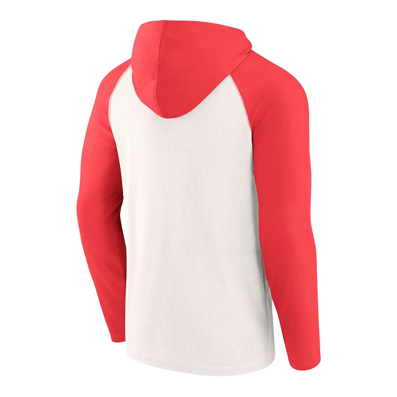 Sweat à capuche raglan blanc Chicago Blackhawks pour homme Fanatics
