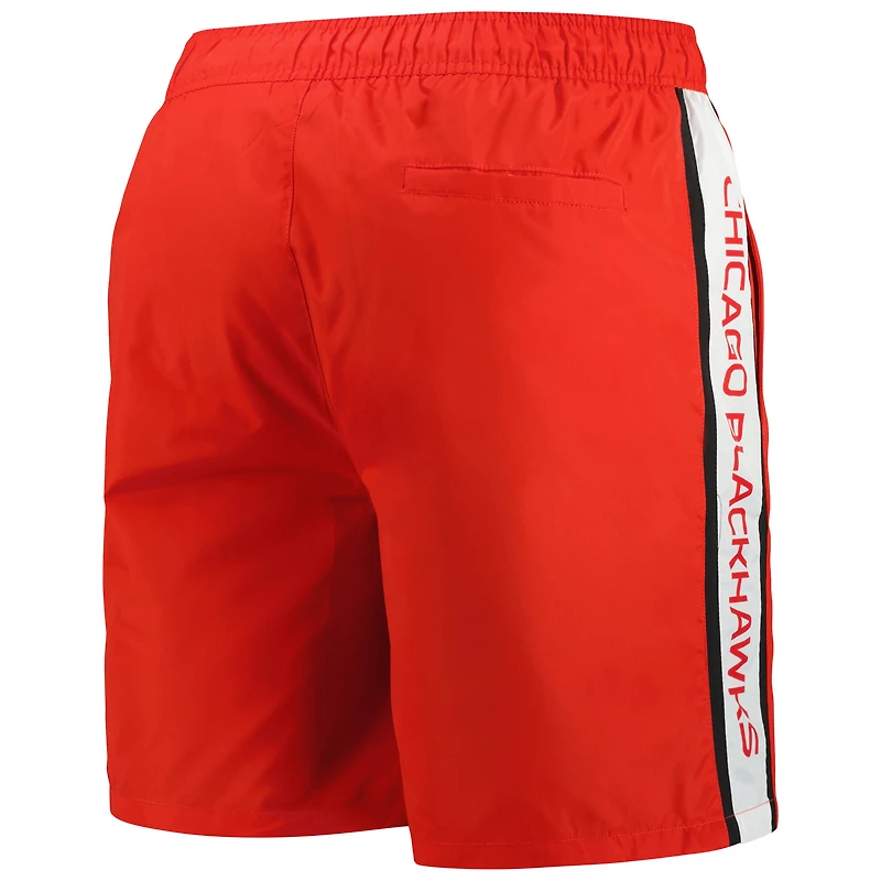 Maillot de bain G-III Sports by Carl Banks pour hommes, rouge, Chicago Blackhawks Streamline Volley