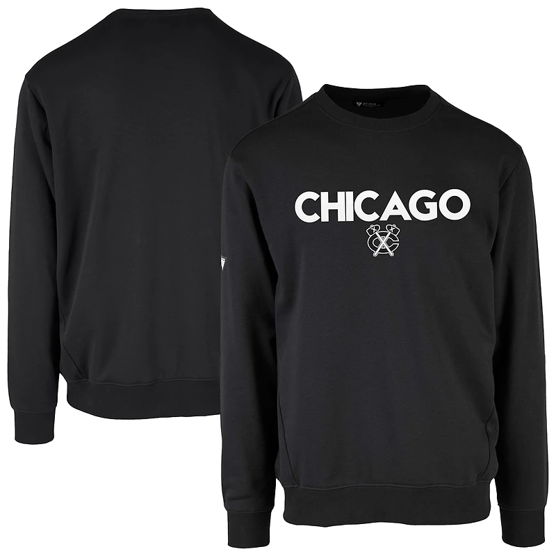 Men's Levelwear  Black Chicago Blackhawks Zane City Capsule Pullover Sweatshirt