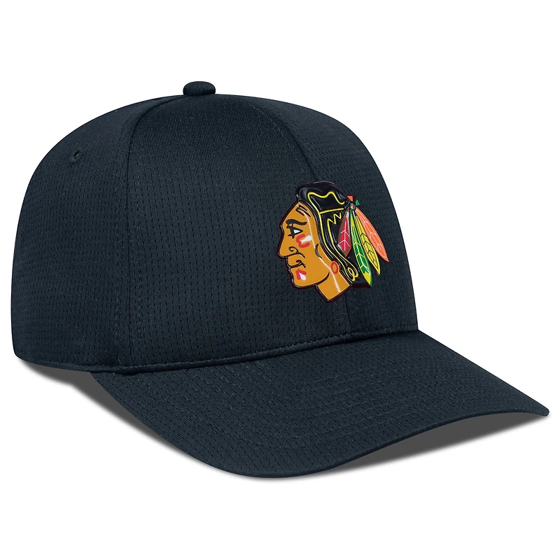 Men's Levelwear Black Chicago Blackhawks Zephyr Insignia Core Structured Adjustable Hat
