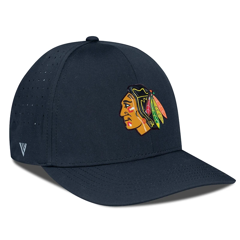 Casquette Zeta Insignia Core Flex noire pour homme des Chicago Blackhawks de Levelwear