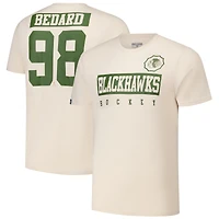Men's Levelwear Connor Bedard Khaki Chicago Blackhawks 2024 NHL Military Appreciation Richmond Delta Player Name & Number T-Shirt