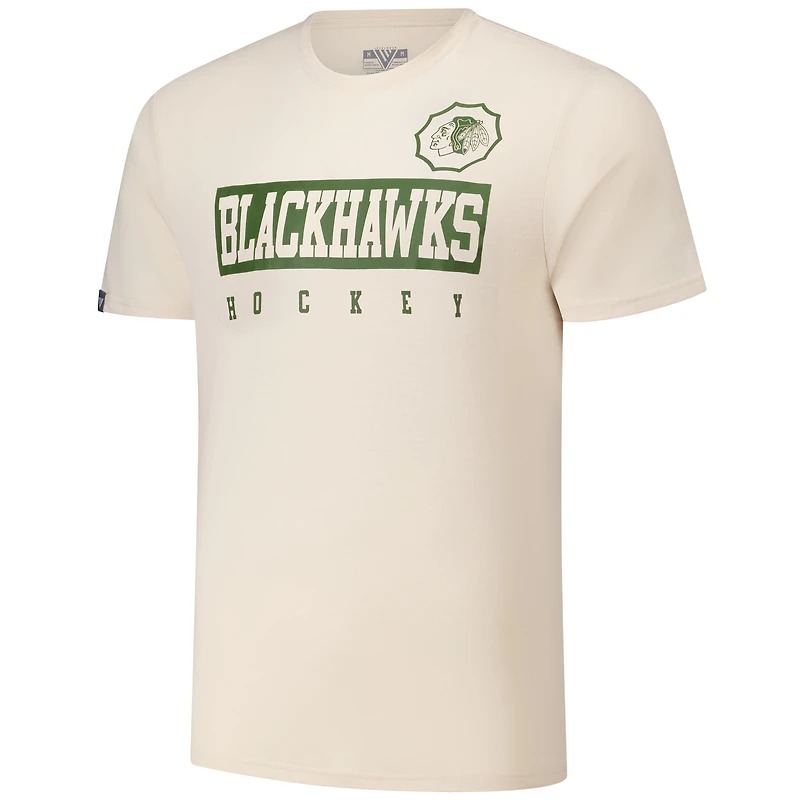 Men's Levelwear Connor Bedard Khaki Chicago Blackhawks 2024 NHL Military Appreciation Richmond Delta Player Name & Number T-Shirt