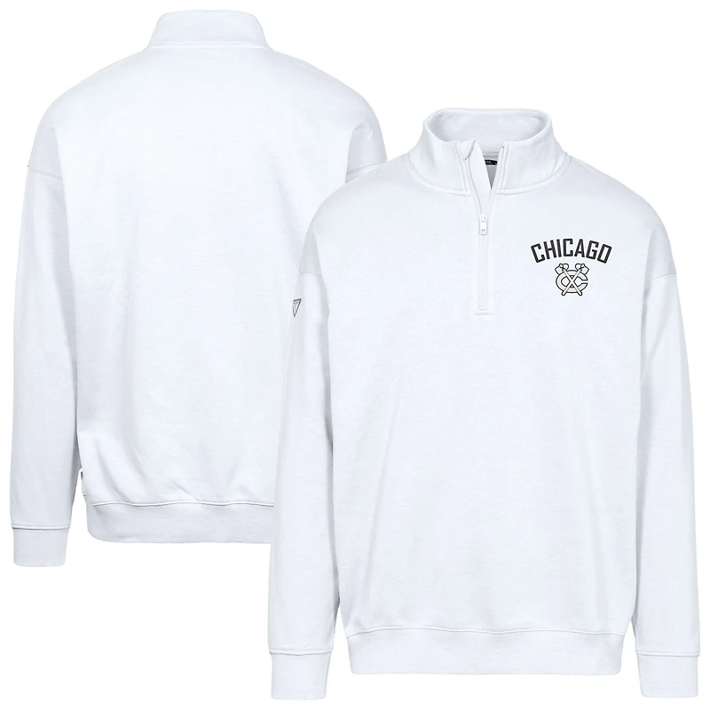 Sweat-shirt à glissière quart de tour Murray City Capsule Chicago Blackhawks pour homme Levelwear blanc