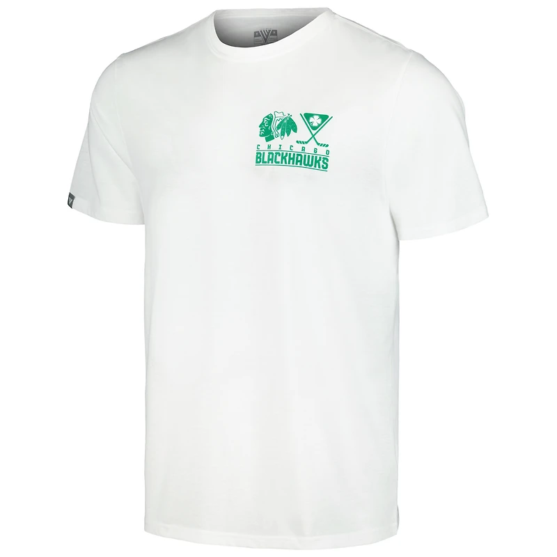 Men's Levelwear White Chicago Blackhawks St. Patrick's Day Richmond T-Shirt