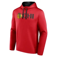 Sweat à capuche rouge athlétique avec logo pour homme des Blackhawks de Chicago