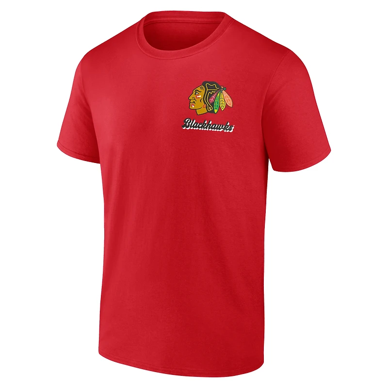 Men's Logo Athletic Red Chicago Blackhawks Never Over T-Shirt