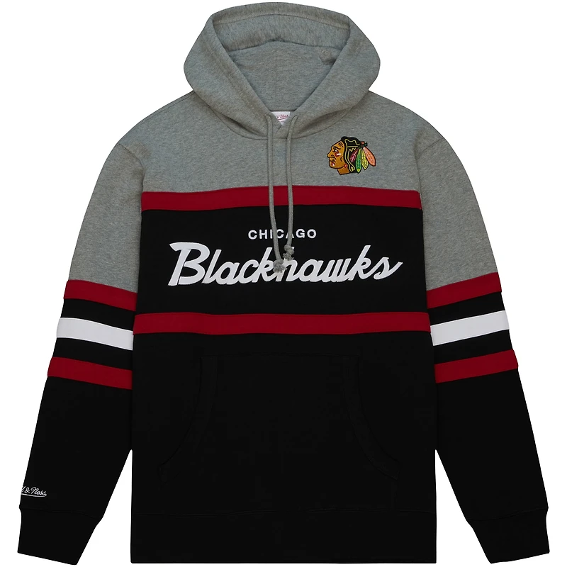 Sweat à capuche Mitchell & Ness pour hommes, noir/gris, entraîneur-chef des Blackhawks de Chicago