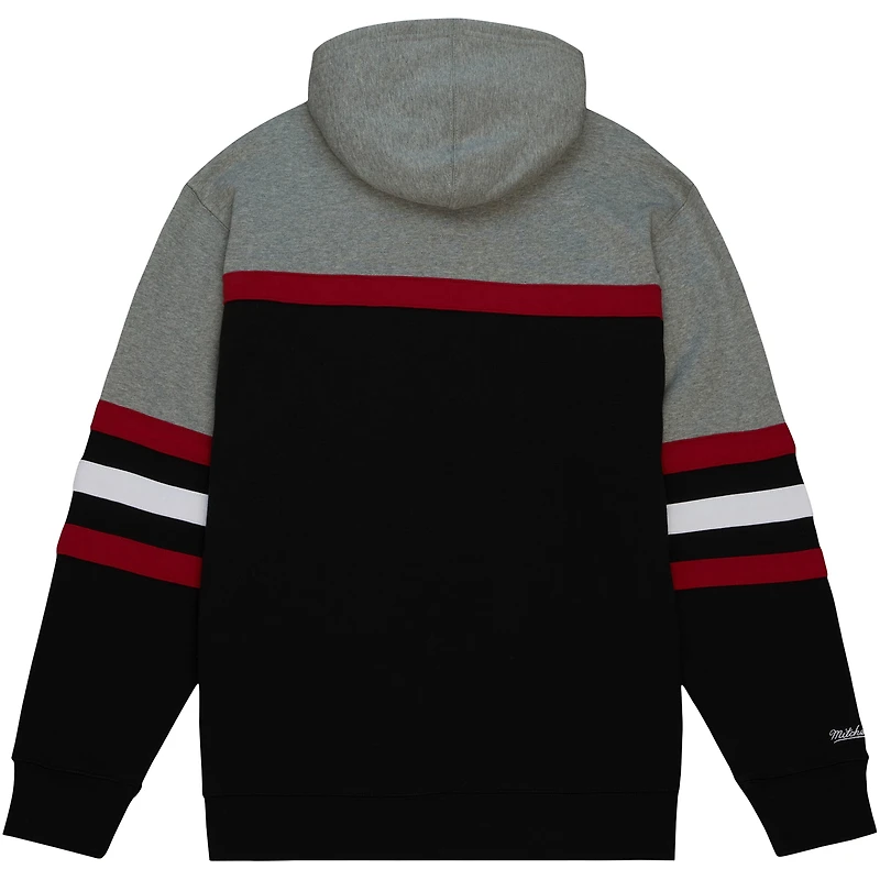 Men's Mitchell & Ness Black/ Chicago Blackhawks Head Coach Pullover Hoodie