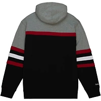 Men's Mitchell & Ness Black/ Chicago Blackhawks Head Coach Pullover Hoodie