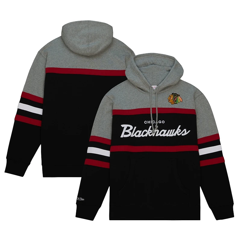 Sweat à capuche Mitchell & Ness pour hommes, noir/gris, entraîneur-chef des Blackhawks de Chicago