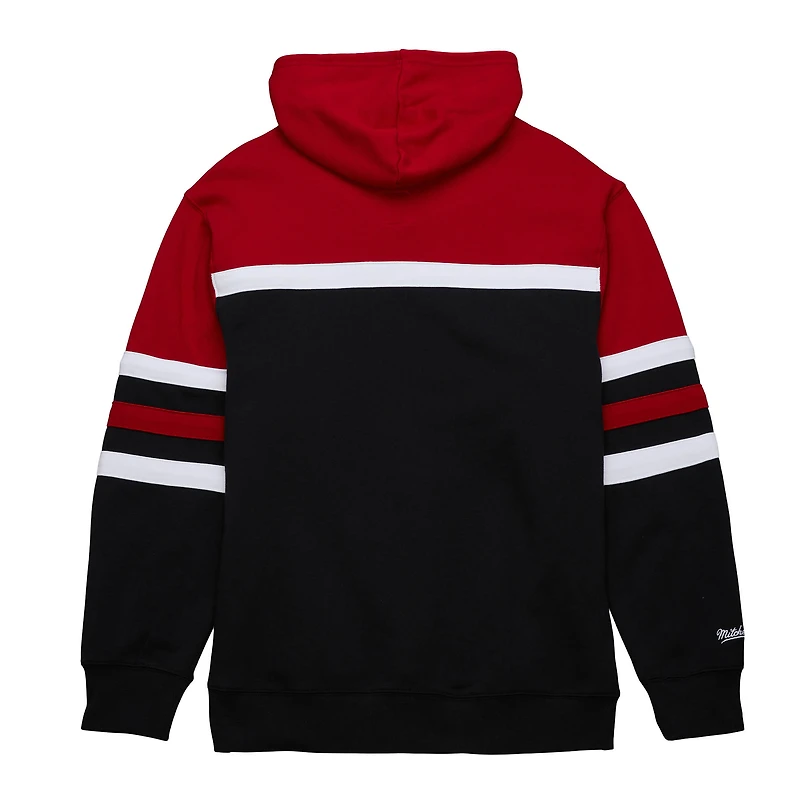Men's Mitchell & Ness Black/Red Chicago Blackhawks Head Coach Pullover Hoodie