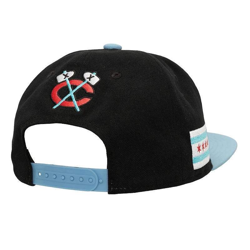 Men's Mitchell & Ness Black Chicago Blackhawks Core Team Special Snapback Hat