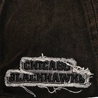 Casquette ajustable Mitchell & Ness noire Chicago Blackhawks Downtown Snow Wash Pro-Crown pour homme