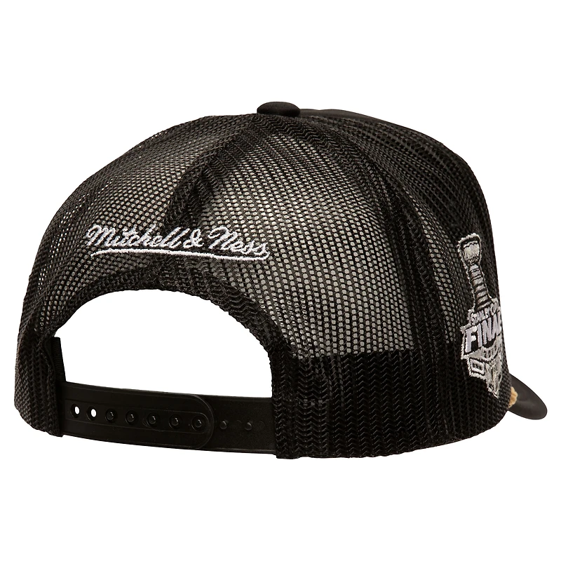 Casquette réglable noire de camionneur des champions de la Coupe Stanley dorée de la collection SOUL des Blackhawks de Chicago de Mitchell & Ness pour hommes