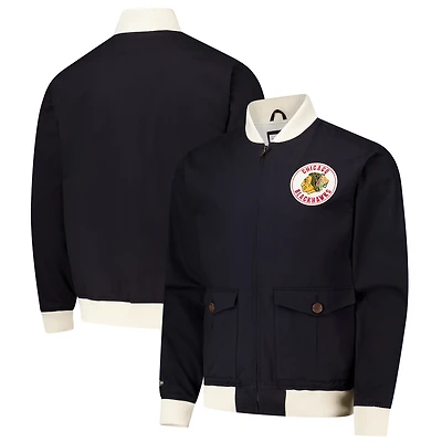 Veste zippée en coton sergé vintage Chicago Blackhawks pour homme Mitchell & Ness